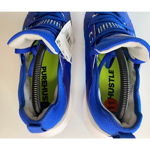 NWT ADIDAS CLEATS 11 PUREHUSTLE METAL FASTPITCH SOFTBALL SHOES BLUE FV9040 - Picture 14 of 16